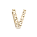 Verstellbares goldenes Edelstahl-Mesh-Armband mit funkelndem Buchstaben-V-Anhänger - Gold Buchstabe V