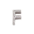 Silberner Edelstahl-Armbandanhänger mit kristalbesetztem Buchstaben F für Mesh-Armbänder - Platin Buchstabe F