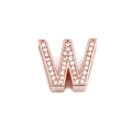 Roségoldener Armbandanhänger Buchstabe W mit funkelnden Zirkonia-Steinen besetzt - Roségold Buchstabe W