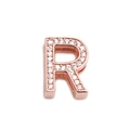 Roségoldener Buchstabe R Anhänger mit Kristallen für verstellbares Mesh-Armband - Roségold Buchstabe R