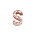 Roségoldener Buchstabe S Charm mit weißen Zirkonia für Mesh-Armbänder geeignet - Roségold Buchstabe S