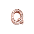Roségoldener verstellbarer Netzarmband-Anhänger mit kristallbesetztem Buchstaben Q - Roségold Buchstabe Q