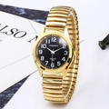 Orologio con cinturino elastico dorato con classico quadrante nero e numeri per uomo - Stile Uomo / Colore Oro Nero