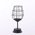 Lampada decorativa nera a forma di calice con stringa luminosa a LED in rame - Calice di Vino / Luce calda-Tipo a batteria