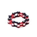 Mechanischer Kettenring für Herren aus rot und schwarz beschichtetem Edelstahl, Biker-Stil - US 8 / Rot und Schwarz