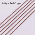 Detailed view of antique red copper fine metal chains for DIY jewelry making projects - Antique Red Copper