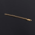 Detalle de cadena de extensión de acero inoxidable dorado de 6 cm con anillas y placa - 4cm / Dorado