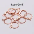 Close-up of rose gold leverback earring hooks and DIY jewelry craft components - Rose Gold