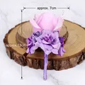 Handmade taro purple rose corsage with berries and ribbon for weddings, 7x13cm size - Corsage / Taro Purple
