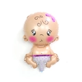 Mini baby foil balloon with Welcome Baby text and purple bow for party decor - Mini Angel Girl Baby