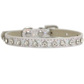 Collare scintillante in argento con strass grandi e fibbia in metallo per animali - XS 1.0*25cm / Argento con Strass