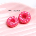 Macro detail of pink resin donut charms with colorful sprinkles for DIY crafts - 10# Dotted - Rose Red