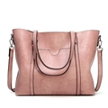 Sac fourre-tout rose lotus rétro en cuir texturé avec poignées et bandoulière - Rose