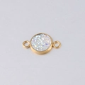 Detail view of a 10mm gold stainless steel starry pendant base with two side loops - White Shimmer Style (9)