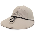 Khaki outdoor zonnehoed met brede rand, ademend gaas en verstelbaar windkoord - Verstelbaar / Beige