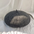 Classic dark grey wool beret hat for women with a cozy knitted texture for winter warmth - M (56-58cm) / Dark Gray