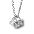 Hip hop style silver stainless steel hollow cube pendant necklace on white background - 3.0*60 Hammer Cross Chain / Silver