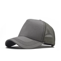 Dunkelgraue Trucker-Kappe mit Mesh-Einsatz und festem Schirm für Herren und Damen - Verstellbar / Grau Einfarbig