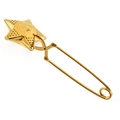 Sternförmiges goldenes Teesieb aus Edelstahl mit Gesichtsmuster und langem Griffdesign - Stern / Gold