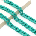 Close-up of a stylish mint green acrylic chunky chain strap with a glossy finish - Turquoise Green (12)