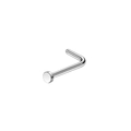 Dettaglio di un piercing per il naso a forma di L in acciaio inossidabile argento lucido - Colore Acciaio Forma L Gambo Rotondo