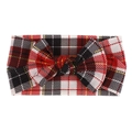 Classic red and white plaid pattern baby nylon headband with a large decorative bow - Bow / Red and Black Plaid