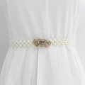 Ceinture élastique en perles avec boucles en forme de cœur doré et strass étincelants - EL95-17 Cœurs Dorés