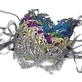 Colorful sequin lace phoenix mask assortment with elegant ribbons for masquerade party - One Size