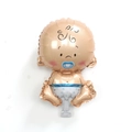 Blue 'The Boy' baby boy shaped foil balloon for gender reveal party decoration - Mini Pacifier Boy Baby