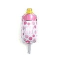 Pink milk bottle foil balloon with It's a Girl text for baby shower party decor - Mini Pink Milk Bottle