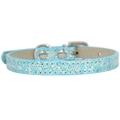 Sparkly blue glitter pet collar with shimmering sequins and adjustable metal buckle - Sky Blue Glitter