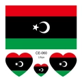 Pegatina de tatuaje temporal con bandera de Libia, impermeable para eventos deportivos. - Libia