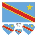 Hoja de tatuaje temporal impermeable con bandera de Republica Democratica del Congo - República Democrática del Congo