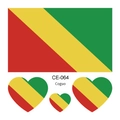 Pegatinas de tatuaje de bandera temporal impermeables para eventos deportivos y Copa del Mundo. - República del Congo