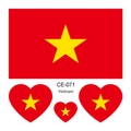 Pegatinas de tatuaje temporal de bandera nacional de Vietnam impermeable deporte copa brazo. - Vietnam