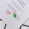 DIY jewelry making green waterdrop pendant with gold edge and sparkling rhinestone details - Grass Green