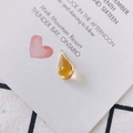 DIY water drop earring pendant with gold plated rim and amber colored resin stone - Yellow