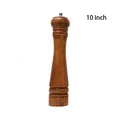 Classic 10-inch manual oak wood pepper grinder with top metal adjustment knob - 10" / Antique Silver