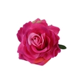 Realistic fuchsia silk rose hair clip for women featuring elegant bohemian petal layers - Colorful Rose Red
