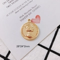 Golden Elizabeth II coin pendant charm for DIY jewelry making, 28x24x2mm size - 1-1# (28*24*2mm)