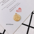 Golden alloy coin pendant with retro portrait engraving and 19x16x2mm size dimension - 7# (19*16*2mm)