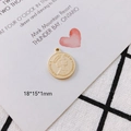 Golden retro Elizabeth II coin pendant charm for DIY jewelry making, size 18x15x1mm - 8# (18*15*1mm)
