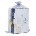 Silver grey organza drawstring gift bag with satin ribbon for jewelry packaging - 5x7cm / Gray
