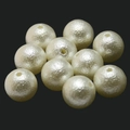 Dettaglio di perle ABS strutturate bianco sporco per la creazione di gioielli fai-da-te - 12MM Circa 40 Pezzi