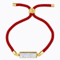 Verstellbares rotes Seilarmband mit goldenem Rechteck-Druzy und Blatt-Gleiter - Rote Kordel Silber
