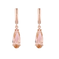 Eleganti orecchini a goccia in oro rosa con zirconi champagne e ganci a forma di U - Oro