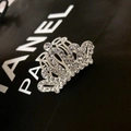 Sparkling silver crown hair clip with white crystals for girls princess hairstyles - Small Crown No.7