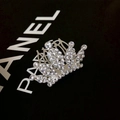 Princess hair clip with sparkling white rhinestones on silver crown base for girls - Small Crown No.1
