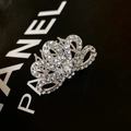 Sparkling crystal flower hair clip with silver rhinestone setting for girls - Small Crown No.5