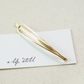 Elegant gold minimalist geometric hair clip with hollow rectangular design for women - Oval (3531)